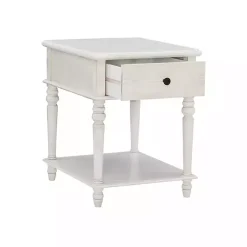 Kirklands Home Accent & End Tables|Rustic Turned Legs Accent Table White