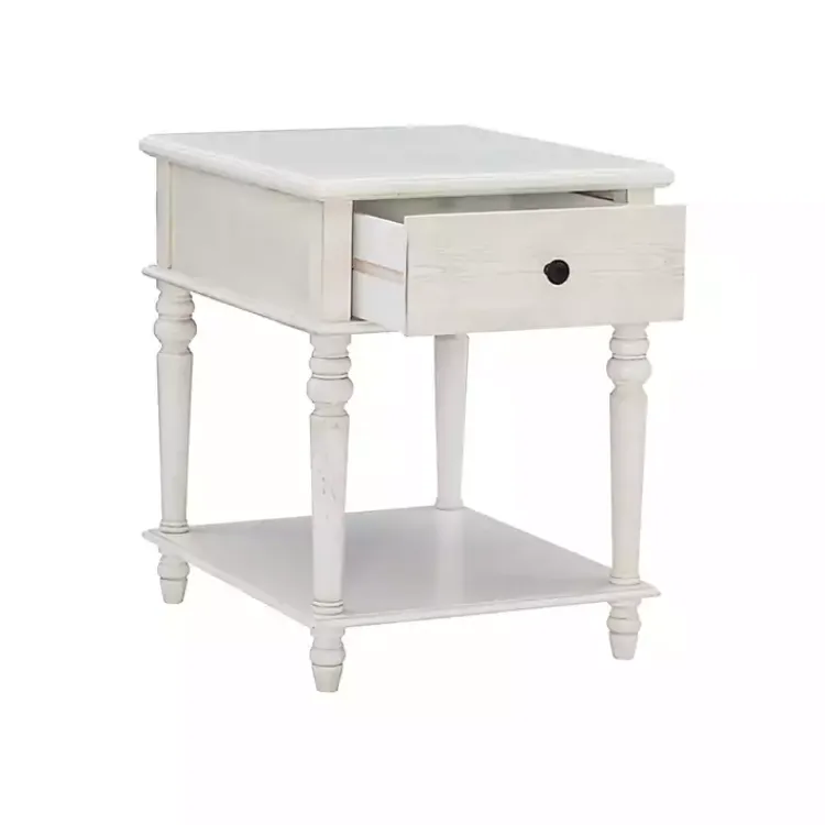 Kirklands Home Accent & End Tables|Rustic Turned Legs Accent Table White