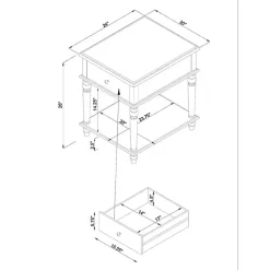 Kirklands Home Accent & End Tables|Rustic Turned Legs Accent Table White