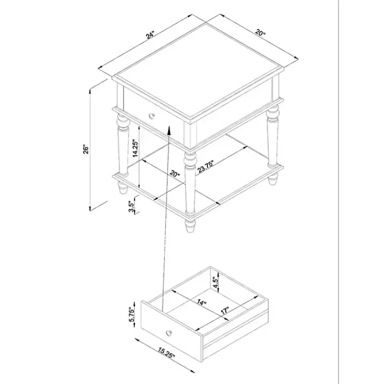 Kirklands Home Accent & End Tables|Rustic Turned Legs Accent Table White