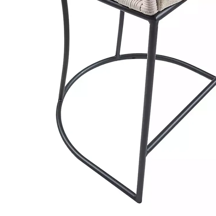 Kirklands Home Bar Stools & Counter Height Stools|Rustic Woven Rope Back Counter Stool White