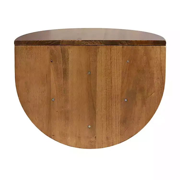 Kirklands Home Accent & End Tables|Rustic Wood Half Moon Floating Accent Table Brown