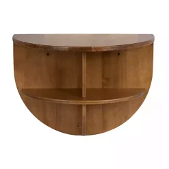 Kirklands Home Accent & End Tables|Rustic Wood Half Moon Floating Accent Table Brown