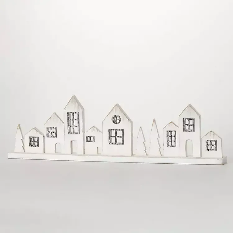 Clearance Rustic Wooden Tabletop Christmas Village Christmas Decorations