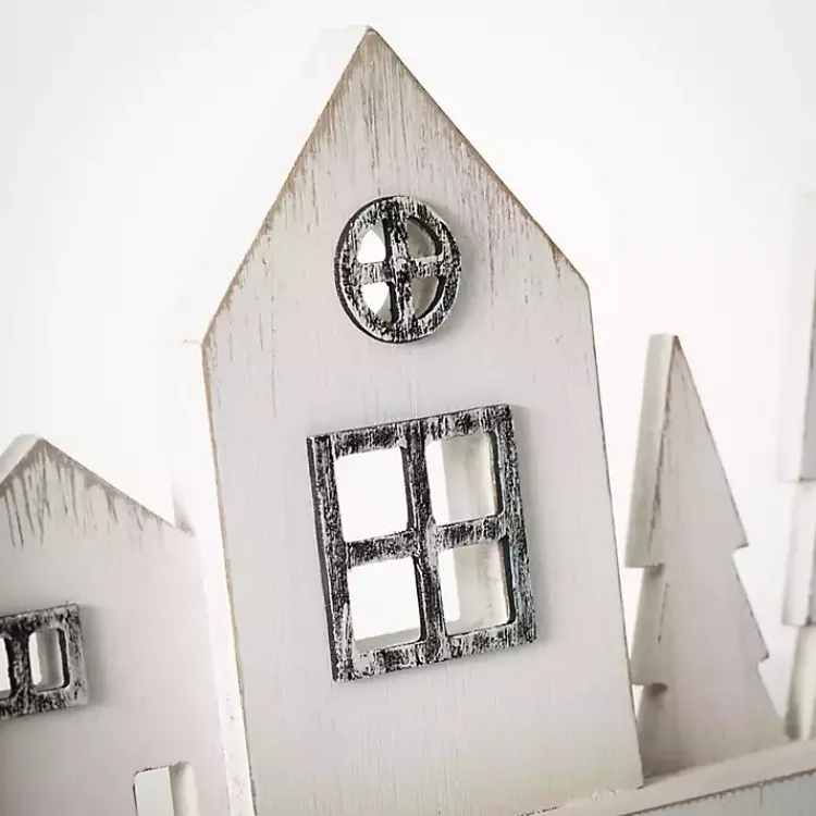 Clearance Rustic Wooden Tabletop Christmas Village Christmas Decorations