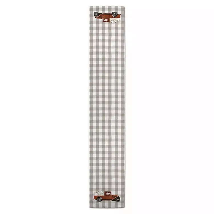 Kirklands Home Table Linens|Rusty Harvest Truck Table Runner Gray