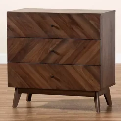 Kirklands Home Dressers & Chests|Sabrina Walnut Wood 3-Drawer Chest