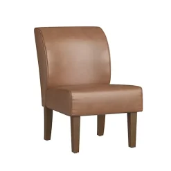 Kirklands Home Accent Chairs|Saddle Faux Leather Accent Chair Brown