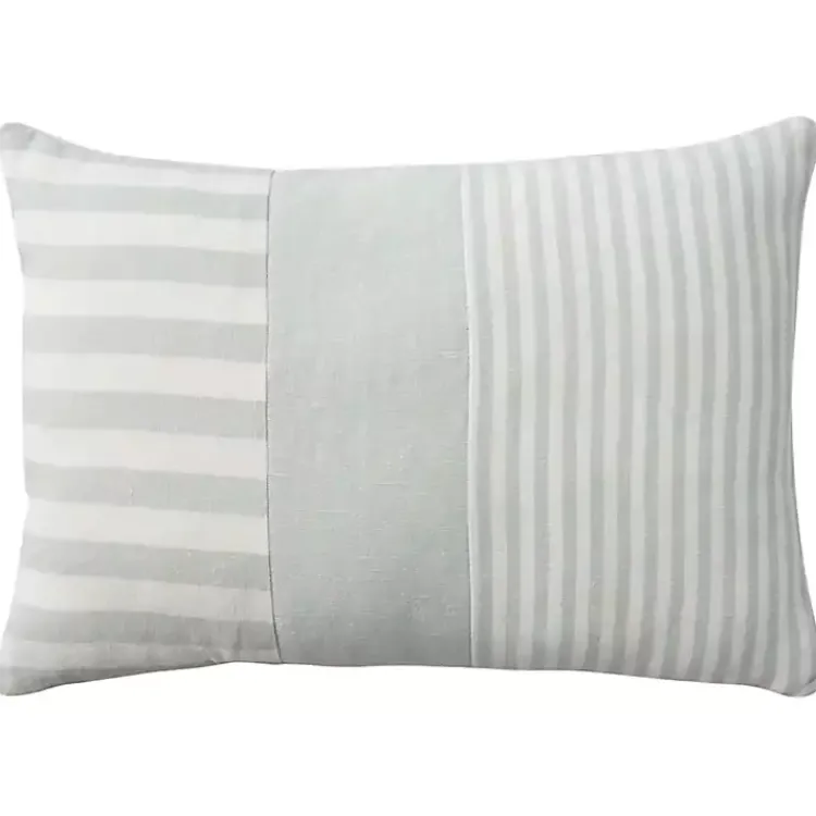 Best Sage Asymmetrical Stripes Lumbar Pillow Pillows