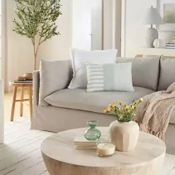 Best Sage Asymmetrical Stripes Lumbar Pillow Pillows