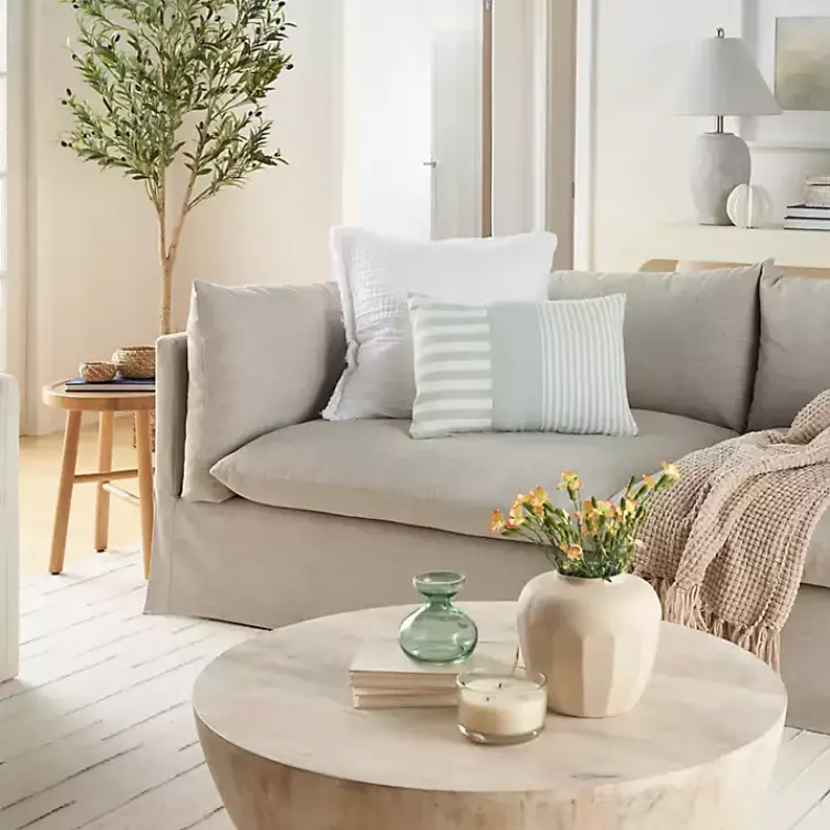 Best Sage Asymmetrical Stripes Lumbar Pillow Pillows