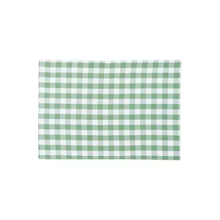Kirklands Home Table Linens|Sage Buffalo Check Cotton Placemats, Set of 6 Green