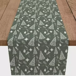 Kirklands Home Table Linens|Sage Christmas Trees Table Runner