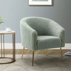 Kirklands Home Accent Chairs|Sage Contemporary Barrel Accent Chair Green