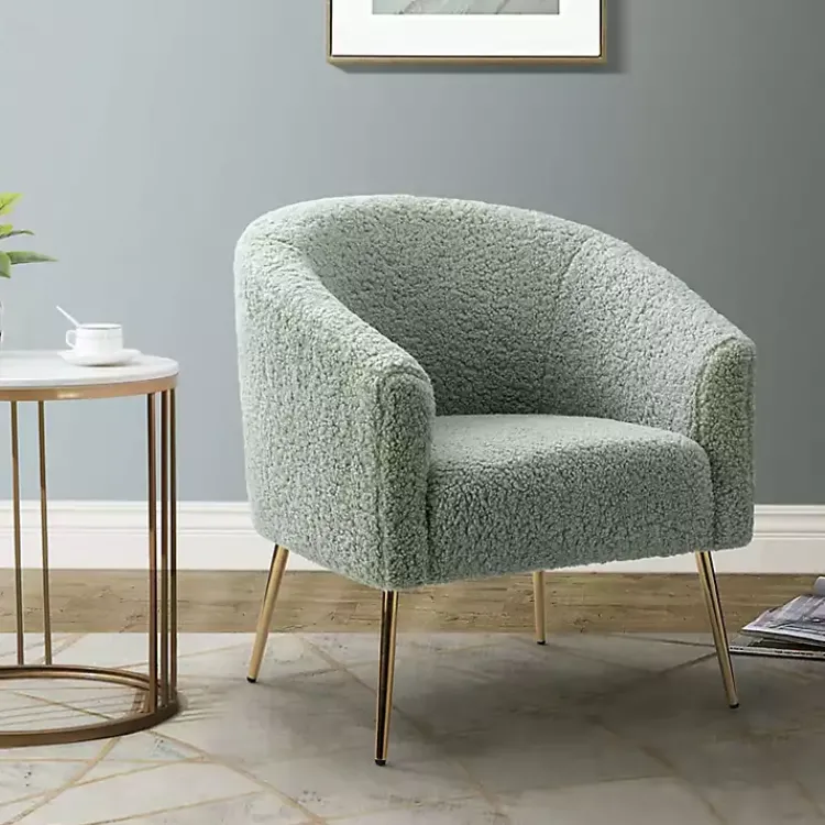 Kirklands Home Accent Chairs|Sage Contemporary Barrel Accent Chair Green