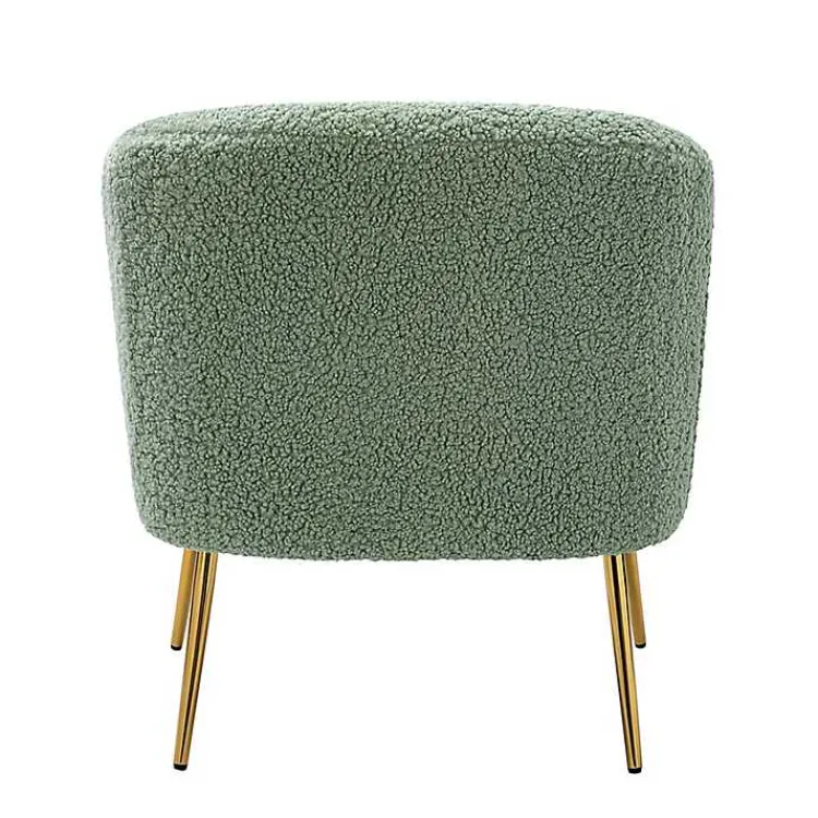 Kirklands Home Accent Chairs|Sage Contemporary Barrel Accent Chair Green
