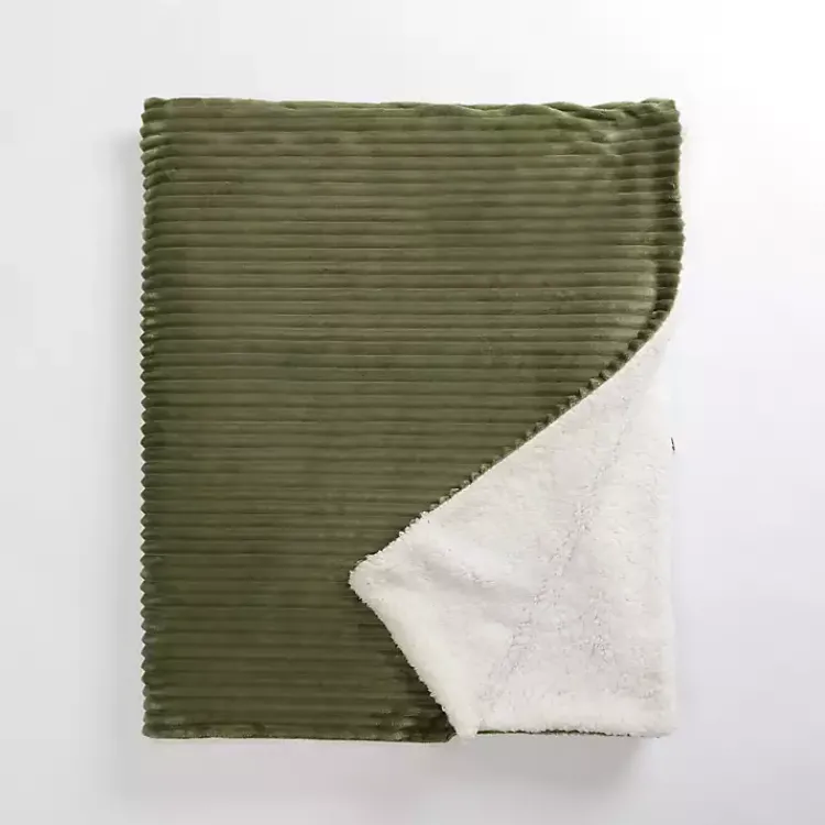 Hot Sage Corduroy Sherpa Throw Blankets & Throws