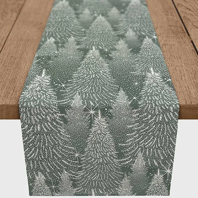 Kirklands Home Table Linens|Sage Forest Winter Twill Table Runner, 90 in.