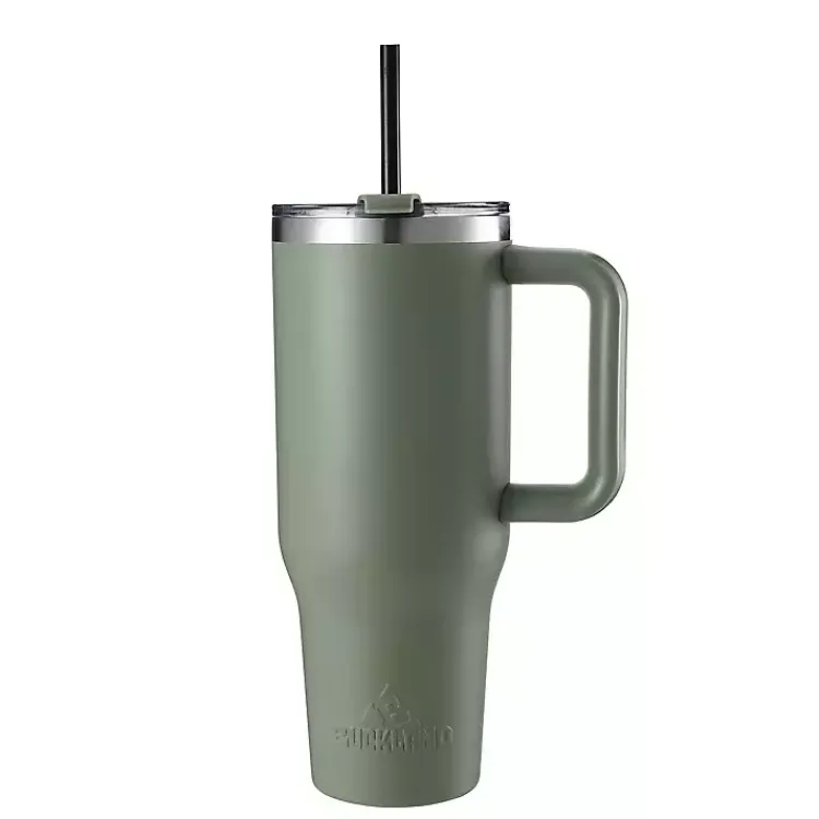 Kirklands Home Glassware & Drinkware|Sage 40 oz. Insulated Travel Tumbler Green