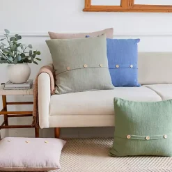Sale Sage Buttoned Throw Pillow Pillows