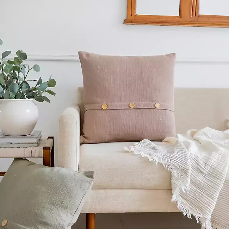 Sale Sage Buttoned Throw Pillow Pillows