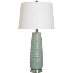 Kirklands Home Table Lamps|Sage Green Ceramic Dimpled Table Lamp White