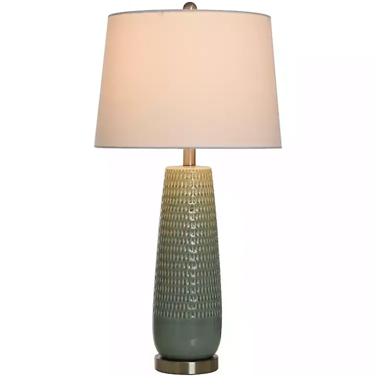 Kirklands Home Table Lamps|Sage Green Ceramic Dimpled Table Lamp White