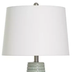 Kirklands Home Table Lamps|Sage Green Ceramic Dimpled Table Lamp White