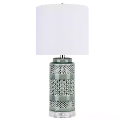 Kirklands Home Table Lamps|Sage Green Geometric Table Lamps, Set of 2 White