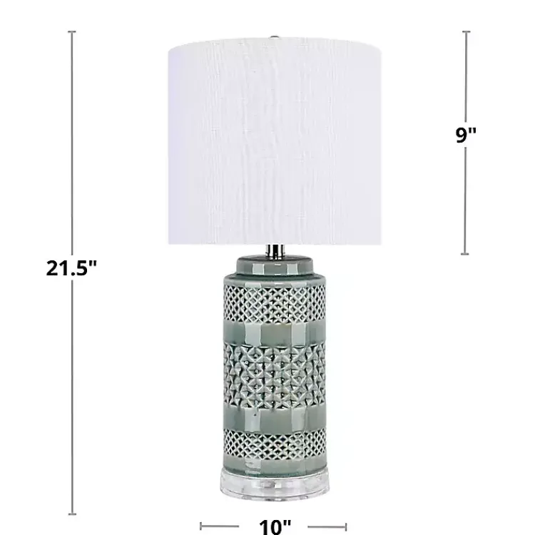 Kirklands Home Table Lamps|Sage Green Geometric Table Lamps, Set of 2 White