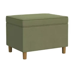 Kirklands Home Benches & Ottomans|Sage Velvet Rectangle Storage Ottoman Green
