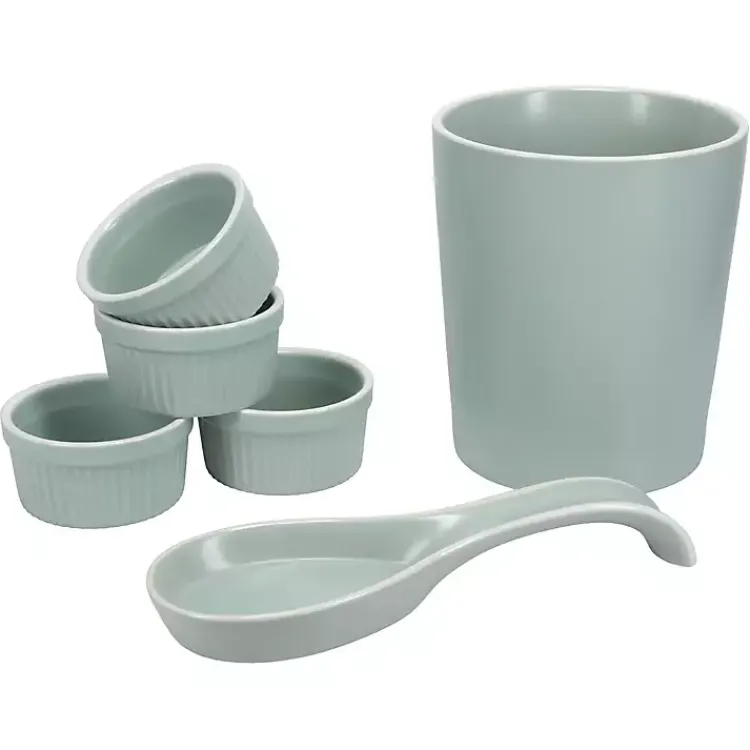 Kirklands Home Kitchen Accessories|Sage Katy 6-pc. Kitchen Accessories Set Green