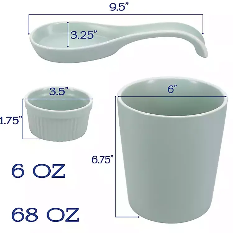 Kirklands Home Kitchen Accessories|Sage Katy 6-pc. Kitchen Accessories Set Green