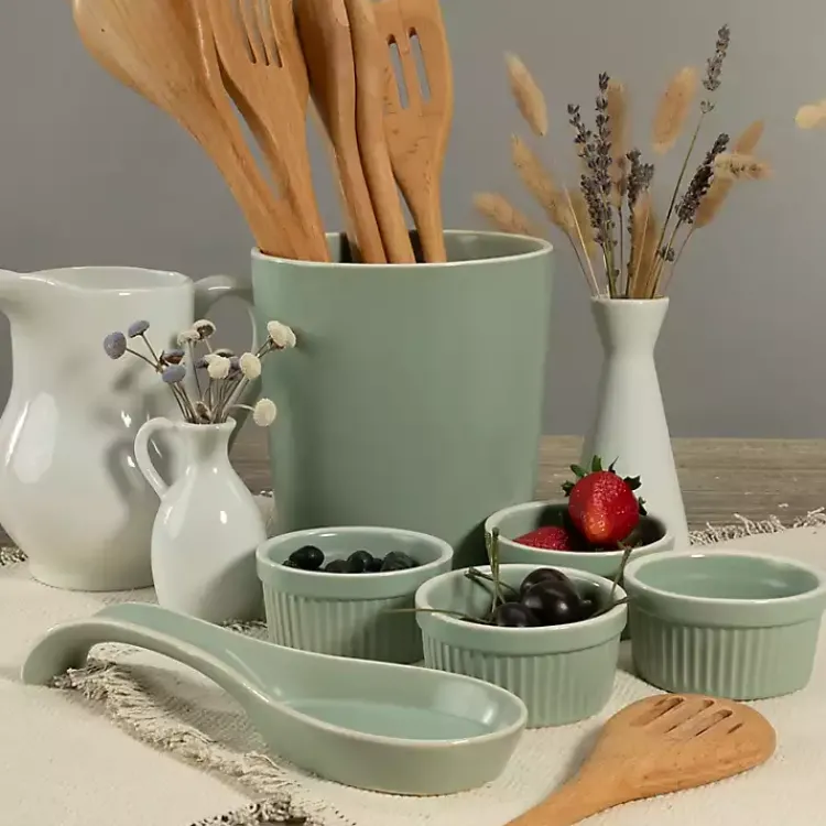 Kirklands Home Kitchen Accessories|Sage Katy 6-pc. Kitchen Accessories Set Green