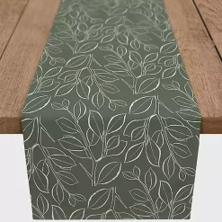 Kirklands Home Table Linens|Sage Leaves Table Runner, 72 in. Green