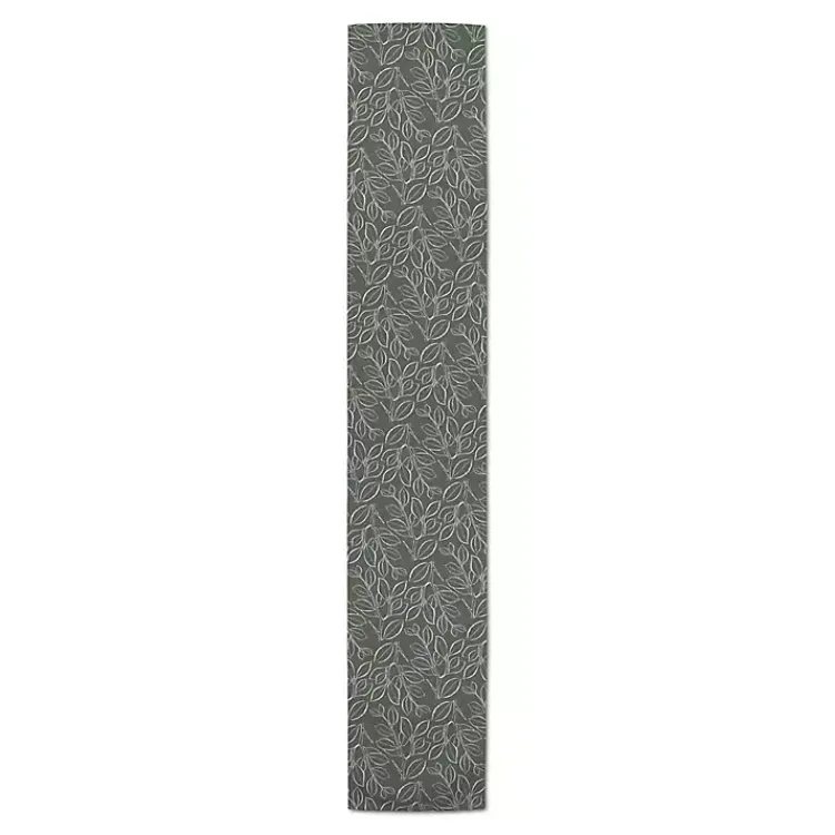 Kirklands Home Table Linens|Sage Leaves Table Runner, 90 in. Green