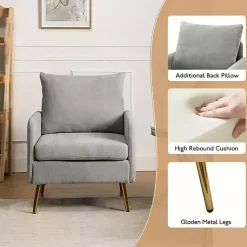 Kirklands Home Accent Chairs|Sage Penny Upholstered Accent Chair Green