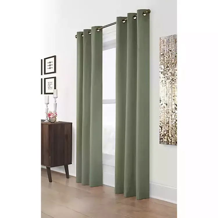 Kirklands Home Curtains & Drapes|Sage Room Darkening Curtain Panel Set, 63 in. Green