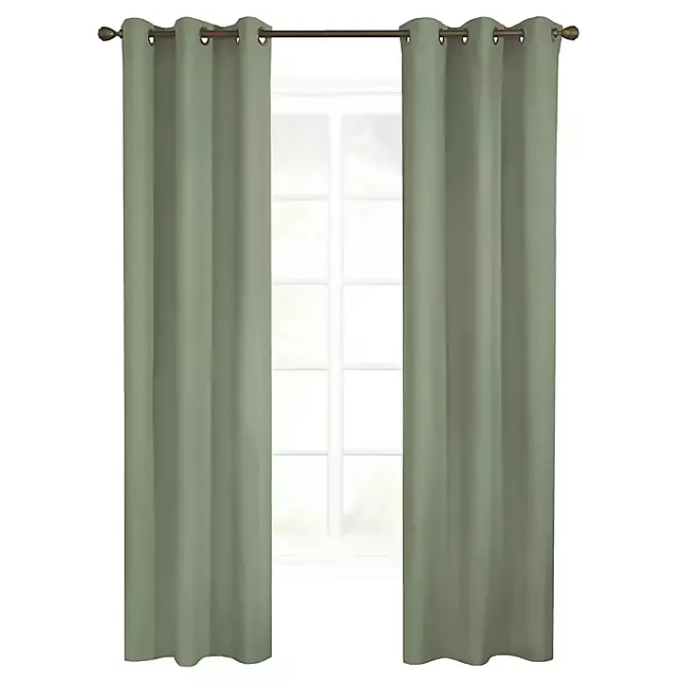 Kirklands Home Curtains & Drapes|Sage Room Darkening Curtain Panel Set, 63 in. Green