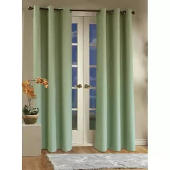 Kirklands Home Curtains & Drapes|Sage Room Darkening Curtain Panel Set, 95 in. Green