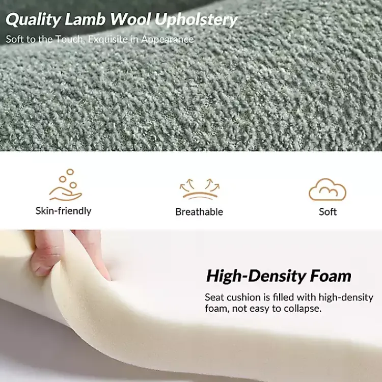 Kirklands Home Accent Chairs|Sage Wool Upholstered Joan Barrel Accent Chair Green