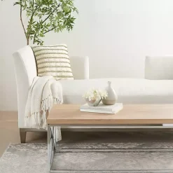 Clearance Sage Woven Knotted Stripes Throw Pillow Pillows