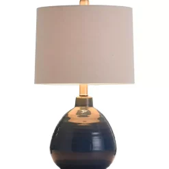 Kirklands Home Table Lamps|Sailor Blue Ceramic Table Lamp Tan