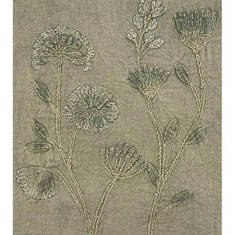 Kirklands Home Table Linens|Sand Beige Floral Embroidered Table Runner Tan