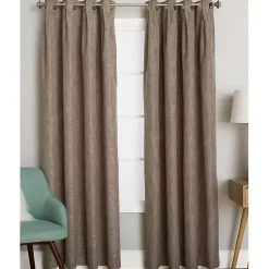 Kirklands Home Curtains & Drapes|Sand Box Pleated Single Curtain Panel, 84 in. Brown