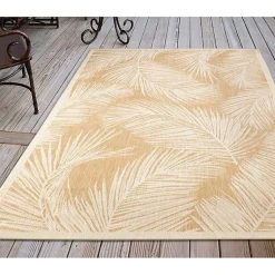 Kirklands Home Outdoor Rugs|Sand Cabo Palm Indoor/Outdoor Rug, 4x7
