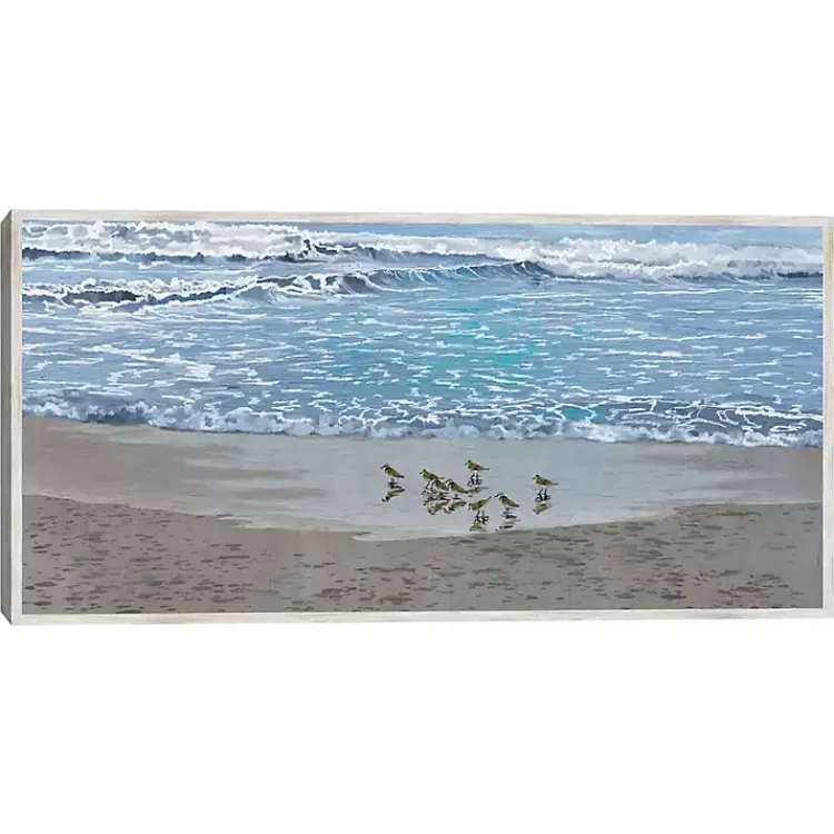 Kirklands Home Framed Art|Sandpiper Morning Framed Canvas Art Print