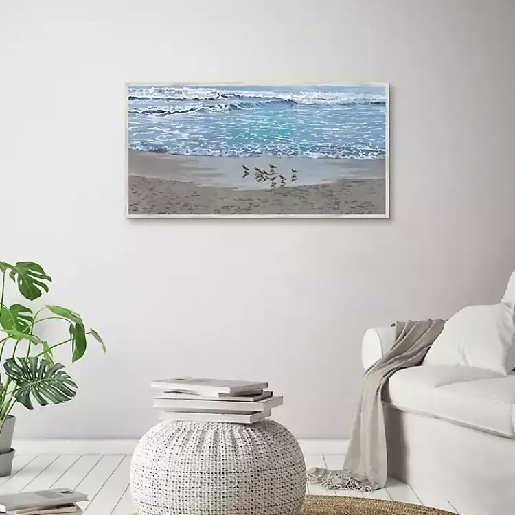 Kirklands Home Framed Art|Sandpiper Morning Framed Canvas Art Print