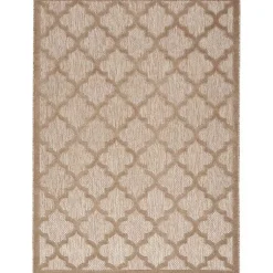 Kirklands Home Outdoor Rugs|Sandstone Natural Trellis Outdoor Area Rug, 4x6