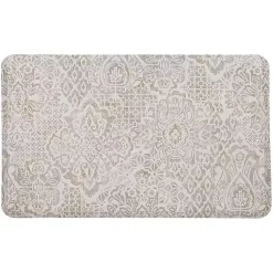 Kirklands Home Kitchen & Floor Mats|Sandy Beige Damask Nouveau Kitchen Mat